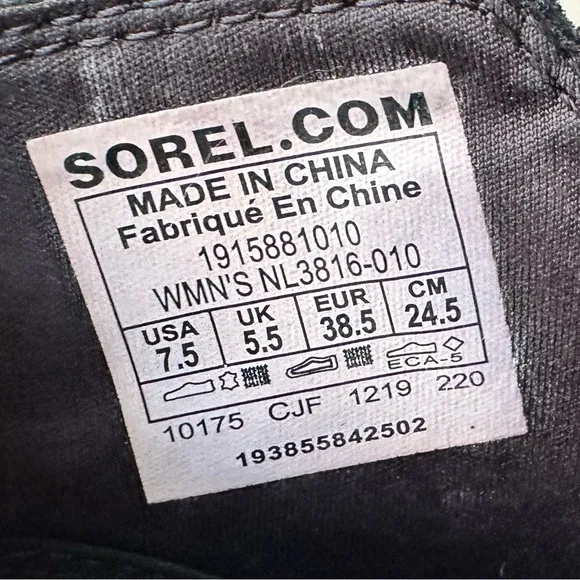 NWT Sorel Evie leather suede bootie black ankle boots waterproof winter 7.5
