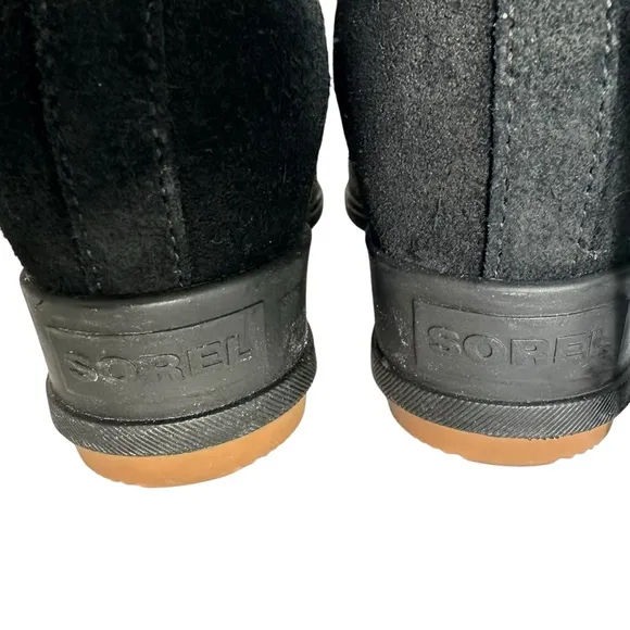NWT Sorel Evie leather suede bootie black ankle boots waterproof winter 7.5