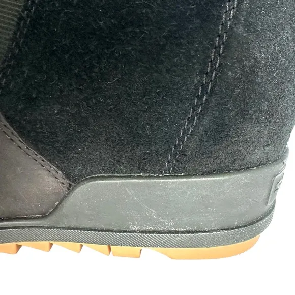 NWT Sorel Evie leather suede bootie black ankle boots waterproof winter 7.5