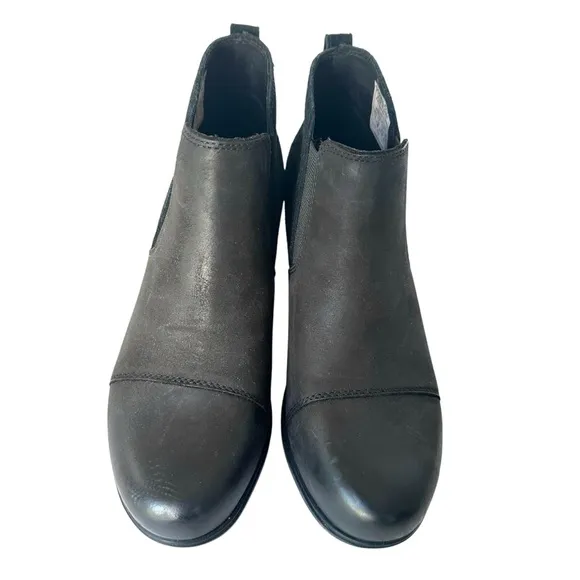 NWT Sorel Evie leather suede bootie black ankle boots waterproof winter 7.5