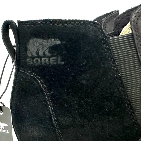 NWT Sorel Evie leather suede bootie black ankle boots waterproof winter 7.5