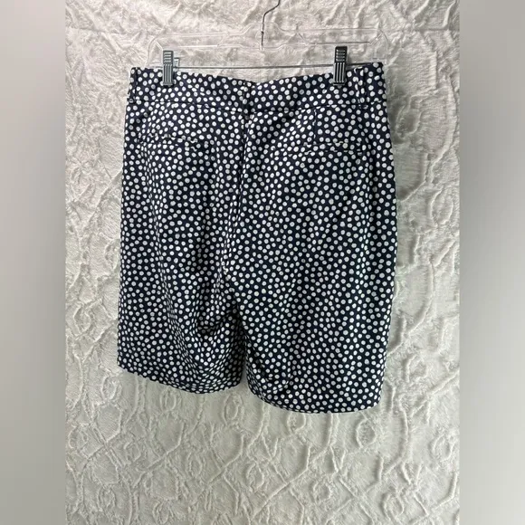 NWT Spanx Navy Blue Painted Dot Sunshine 10” Women’s Shorts, Size Medium