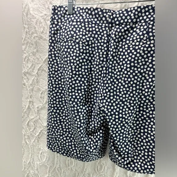 NWT Spanx Navy Blue Painted Dot Sunshine 10” Women’s Shorts, Size Medium