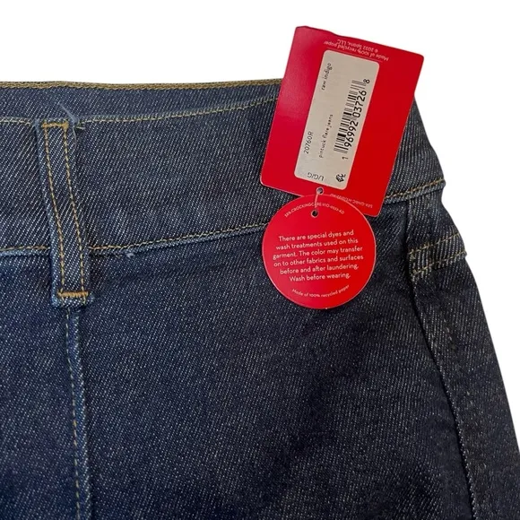 NWT SPANX Pintuck Flare Jeans | Raw Indigo | Size L (10-12 | Sculpting High Rise