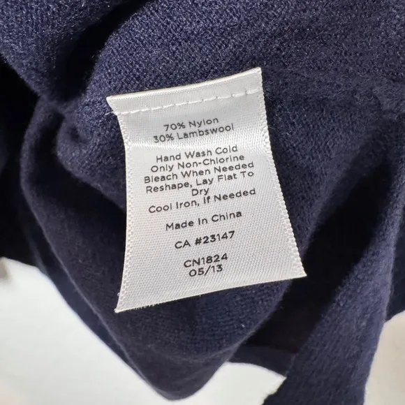NWT‎ Talbots Sweater Knit Top Pocket Front Long Sleeve Casual Navy Blue Wool 1X