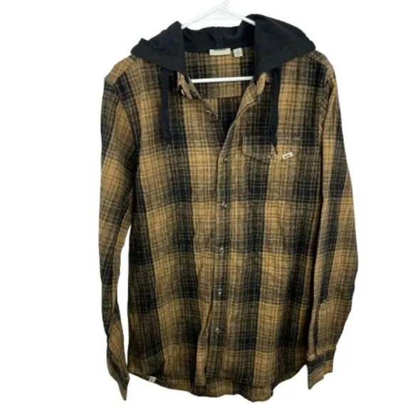 NWT Vans Men's Cotton Yellow &amp; Black Hooded Sweatshirt Size S