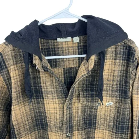 NWT Vans Men's Cotton Yellow &amp; Black Hooded Sweatshirt Size S