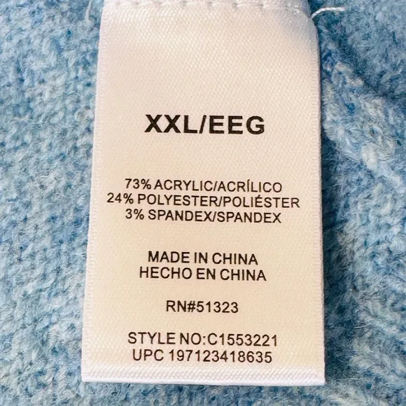 NWT Vince Camuto Light Blue Turtleneck SuperSoft Sweater Size XXL