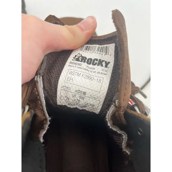 NWT Rocky Men's Size 8 Legacy 32 Waterproof Western Lacer Boots Brown