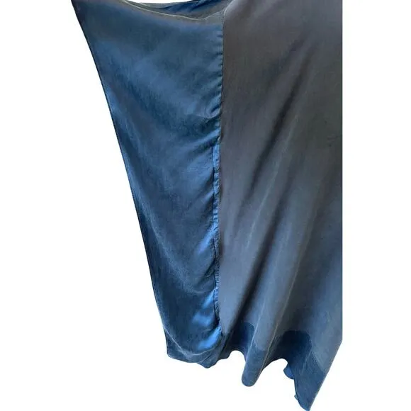 Ocean   Main - Navy and Teal Boatneck Silk Caftan - 1X
