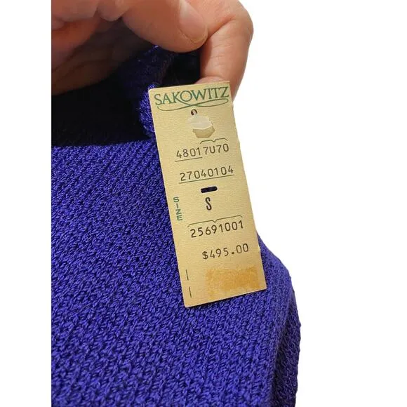 Old Money Ann Caron Heritage Purple Womens Small Vintage Retro Coquette Sweater