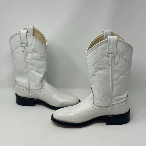Old West women's roper cowboy boots 7 white