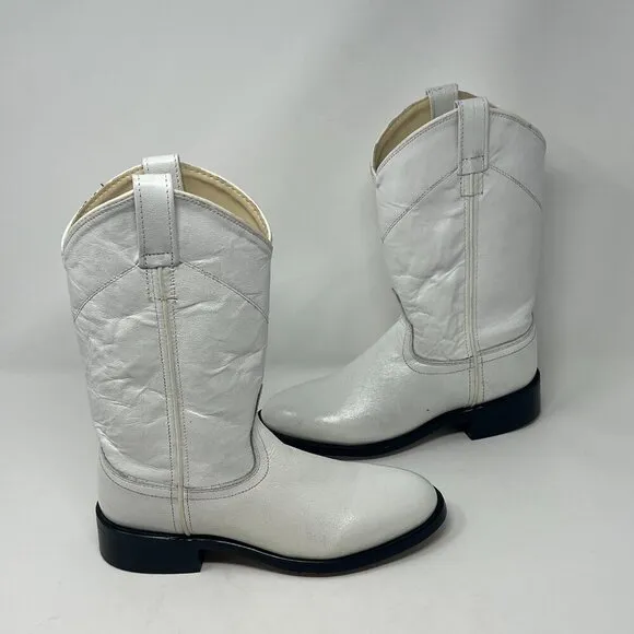 Old West women's roper cowboy boots 7 white