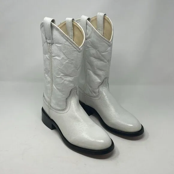 Old West women's roper cowboy boots 7 white