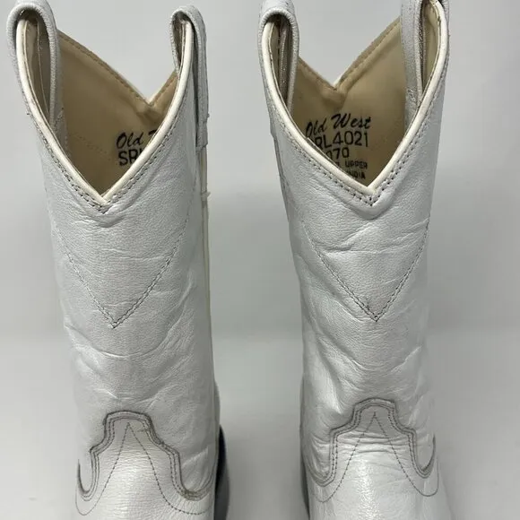 Old West women's roper cowboy boots 7 white