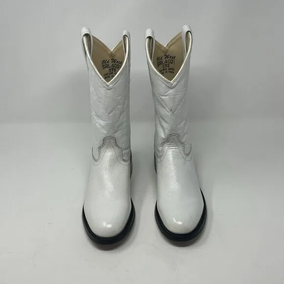 Old West women's roper cowboy boots 7 white