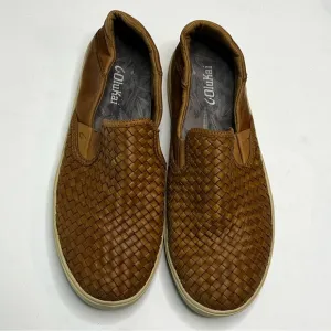 Olukai Lae'Ahi Lauhala Men's Brown Woven Leather Slip-On Shoes Size 10.5
