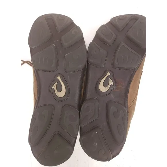 Olukai Mens Hamakua Poko Shoes Brown Leather Casual Lace Up Size 13