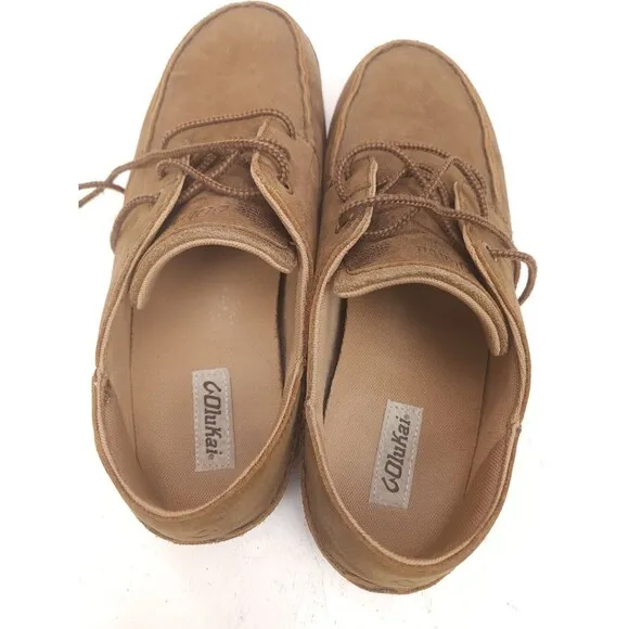 Olukai Mens Hamakua Poko Shoes Brown Leather Casual Lace Up Size 13