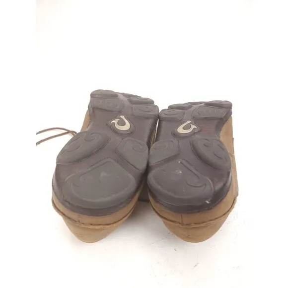 Olukai Mens Hamakua Poko Shoes Brown Leather Casual Lace Up Size 13