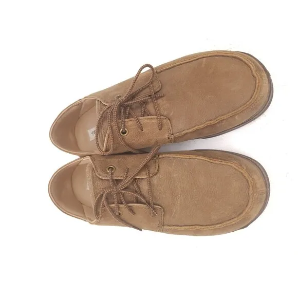 Olukai Mens Hamakua Poko Shoes Brown Leather Casual Lace Up Size 13