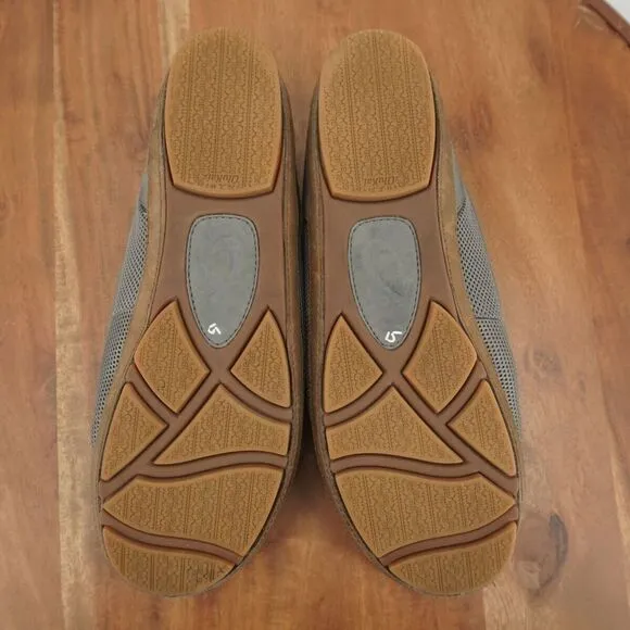 Olukai Mens Mano Mesh Slip On Boat Shoes Size 11.5 Grey Leather Casual