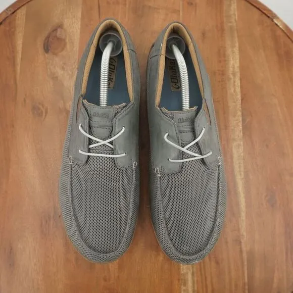 Olukai Mens Mano Mesh Slip On Boat Shoes Size 11.5 Grey Leather Casual