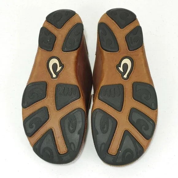 Olukai Moloa Brown Leather Slip On Shoes Men's 11.5