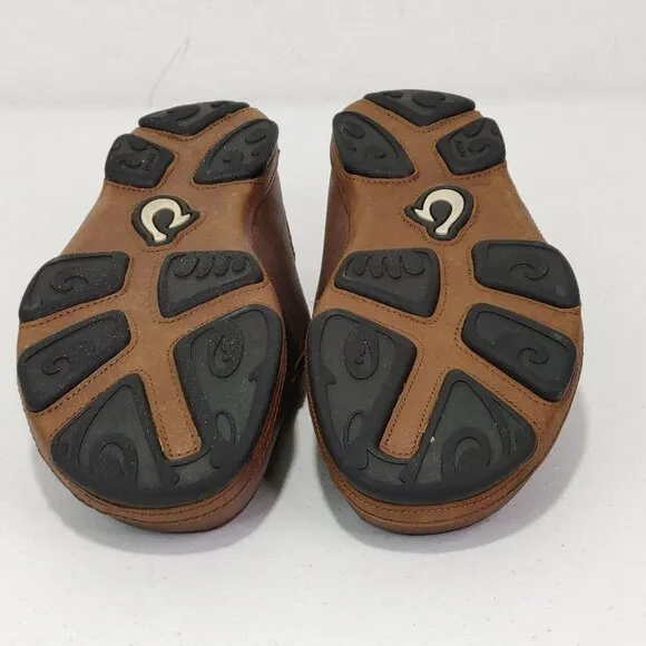 Olukai Moloa Brown Leather Slip On Shoes Men's 11.5