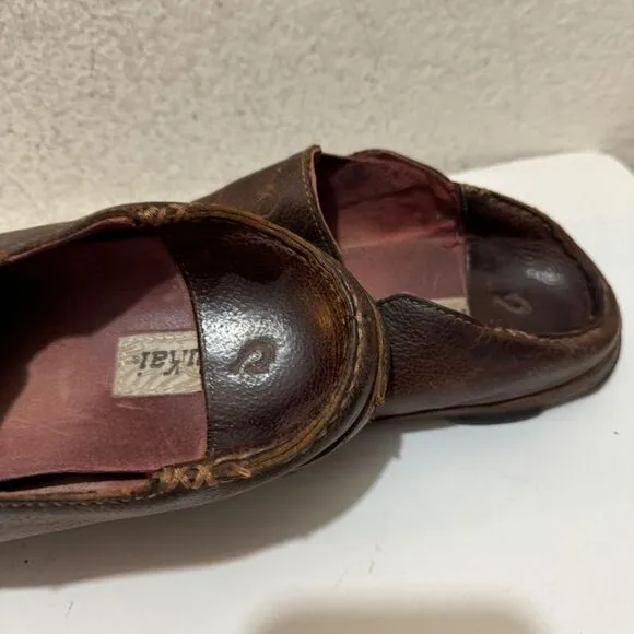 Olukai Moloa Dark Wood Dark Java Leather Slip On Shoes Men’s Size 9