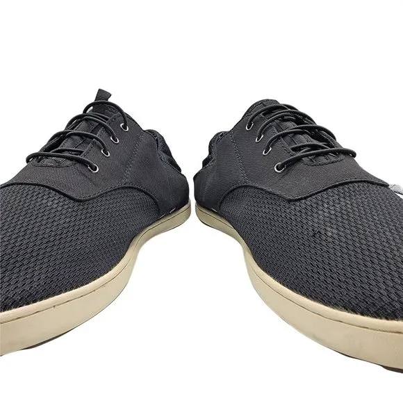 Olukai Nohea Moku Casual Boat Shoes Black Loafers Mens Size 12 Laces Comfort
