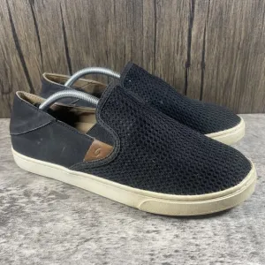 OLUKAI Pehuea Black Mesh Slip On Comfort Casual Sneakers Shoes Women’s Size 9