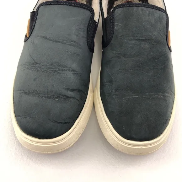 OluKai Pehuea Heu Leather Drop Heel Slip on Shoes 7