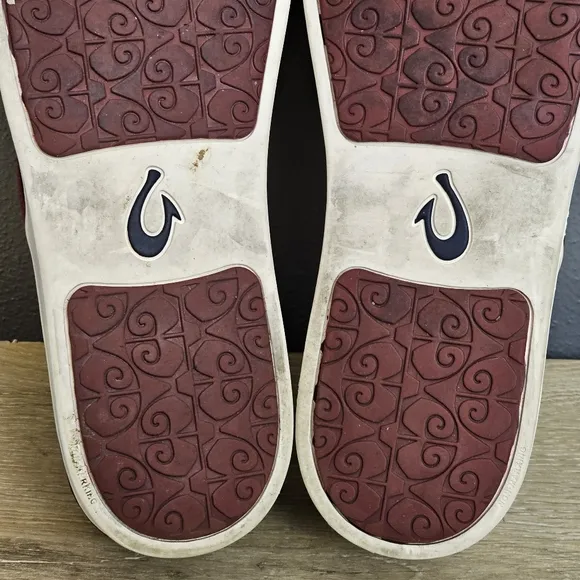 Olukai Pehuea Shoes Womens Size 10 Sneakers Slip On Casual Red Ginger Round Toe