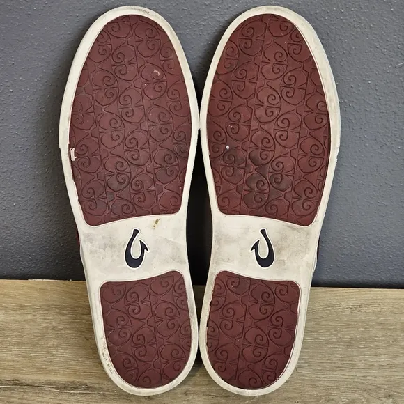 Olukai Pehuea Shoes Womens Size 10 Sneakers Slip On Casual Red Ginger Round Toe
