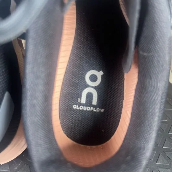 On Cloudflow Running Shoes Sneakers Womens Size 6 US Gray Black Pink