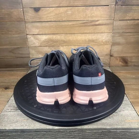 On Cloudflow Running Shoes Sneakers Womens Size 6 US Gray Black Pink