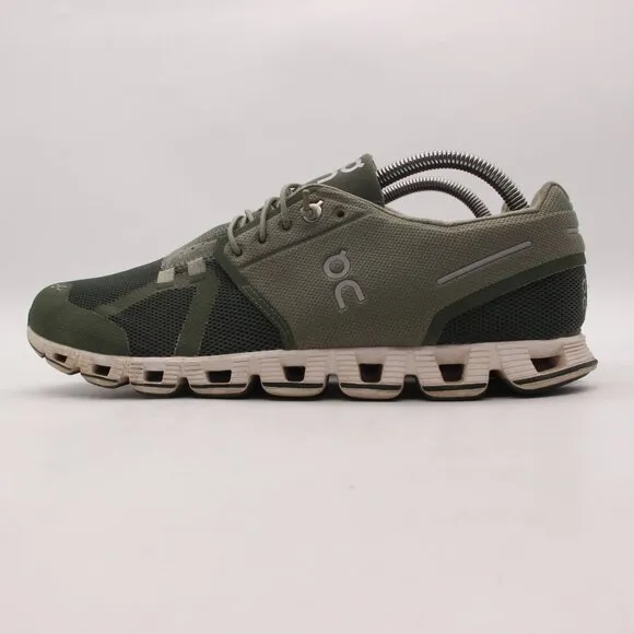 On Running Cloud 5 Men's 9 Running Athletic Shoes Olive/White Slip On Sneakers