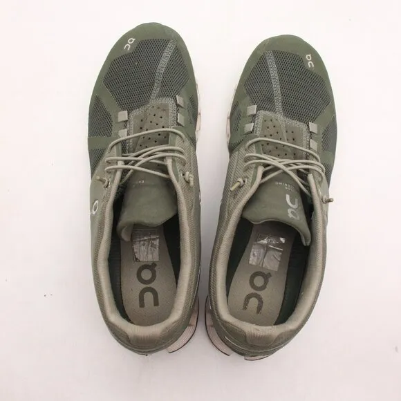 On Running Cloud 5 Men's 9 Running Athletic Shoes Olive/White Slip On Sneakers