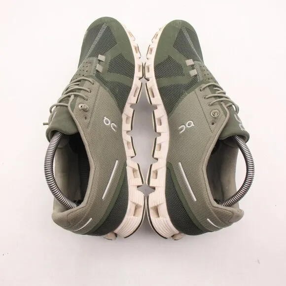 On Running Cloud 5 Men's 9 Running Athletic Shoes Olive/White Slip On Sneakers