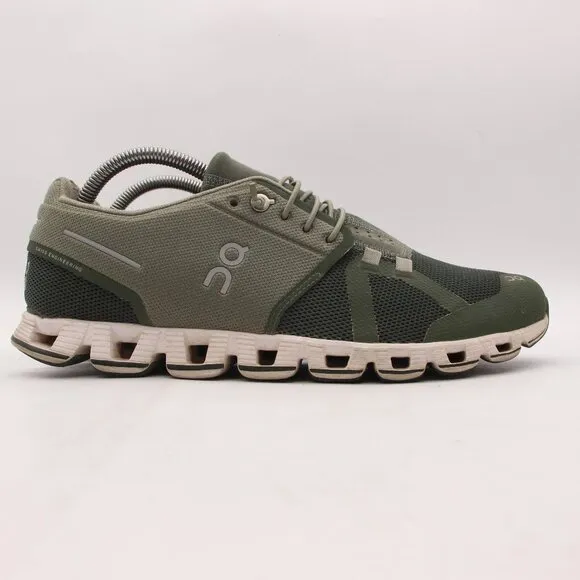 On Running Cloud 5 Men's 9 Running Athletic Shoes Olive/White Slip On Sneakers