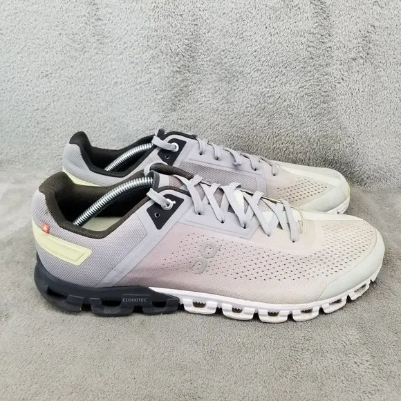 On Shoes Mens Size 11.5 Cloudflow Gray Lace Up Running Athletic Sneakers