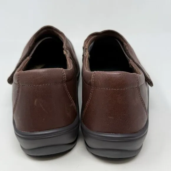 Orthofeet Emily Shoes Womens 10 D Wide Brown Leather Adjustable Strap Comfort