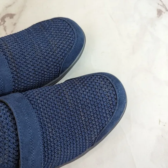 Orthofeet Women Size 8 X Wide Quincy Blue Knit Stretch Slip On Casual Sneak…
