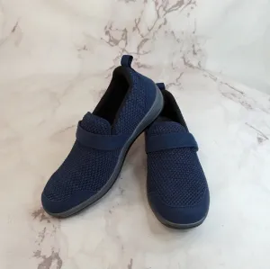 Orthofeet Women Size 8 X Wide Quincy Blue Knit Stretch Slip On Casual Sneak…