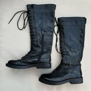 OTBT black leather Astoria Riding Boots size 9 edgy indie moto bikercore bold