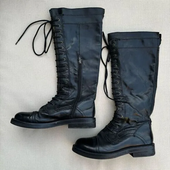 OTBT black leather Astoria Riding Boots size 9 edgy indie moto bikercore bold