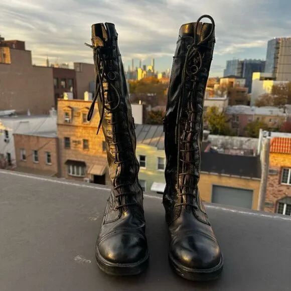 OTBT black leather Astoria Riding Boots size 9 edgy indie moto bikercore bold