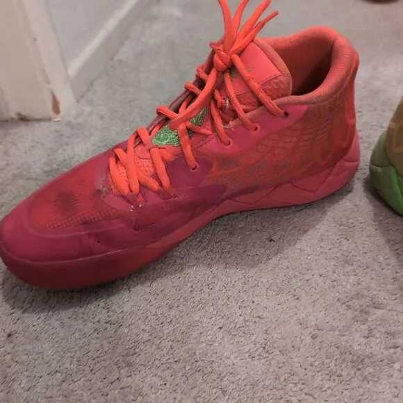 P u m a RICK &amp; MORTY Shoe Mens 11.5 Basketball Sneaker - Neon Two-Tone