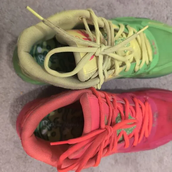 P u m a RICK &amp; MORTY Shoe Mens 11.5 Basketball Sneaker - Neon Two-Tone